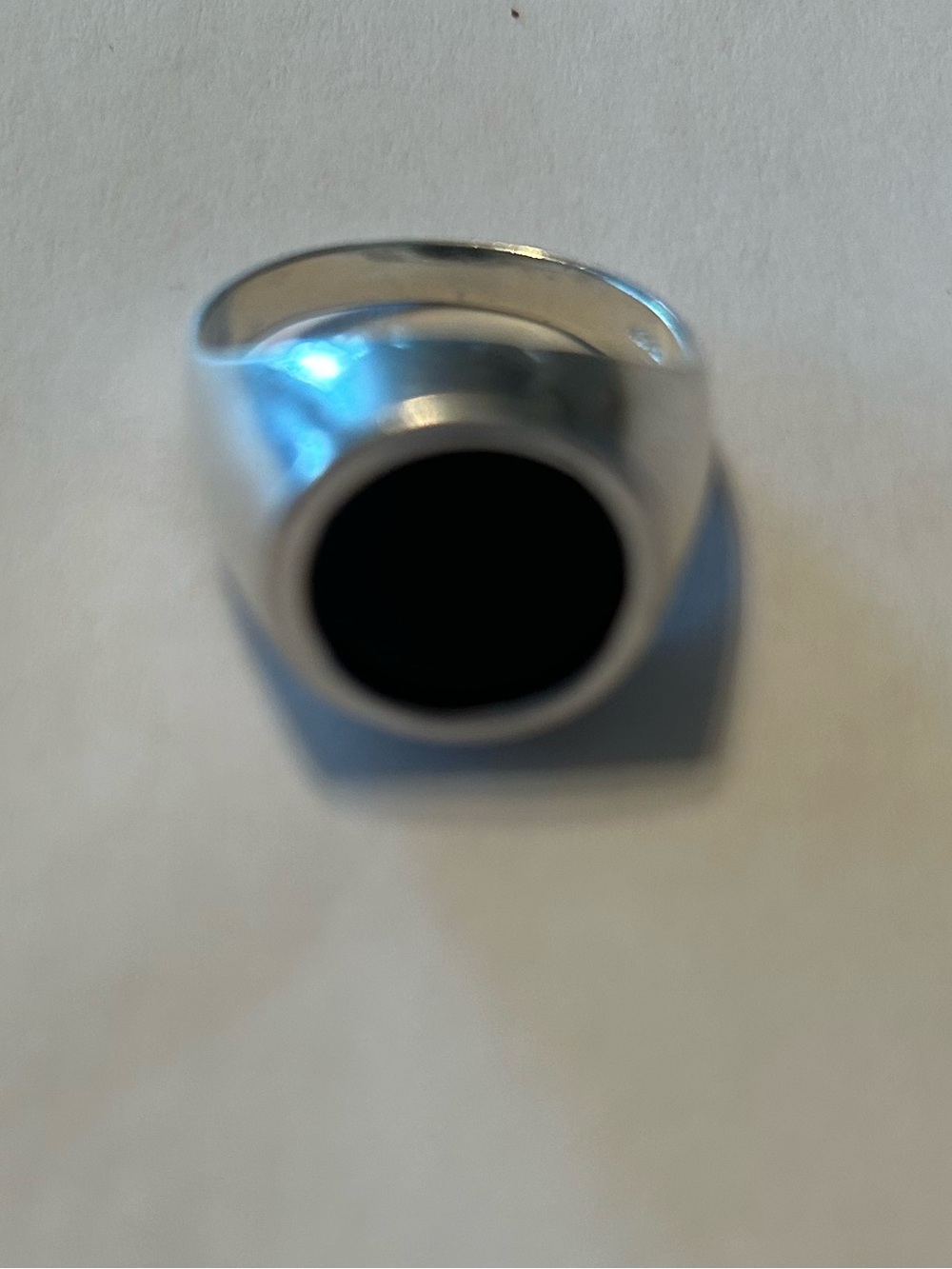 Men's or women’s Black Onyx Silver Signet Ring - Classic Style 8.5 size